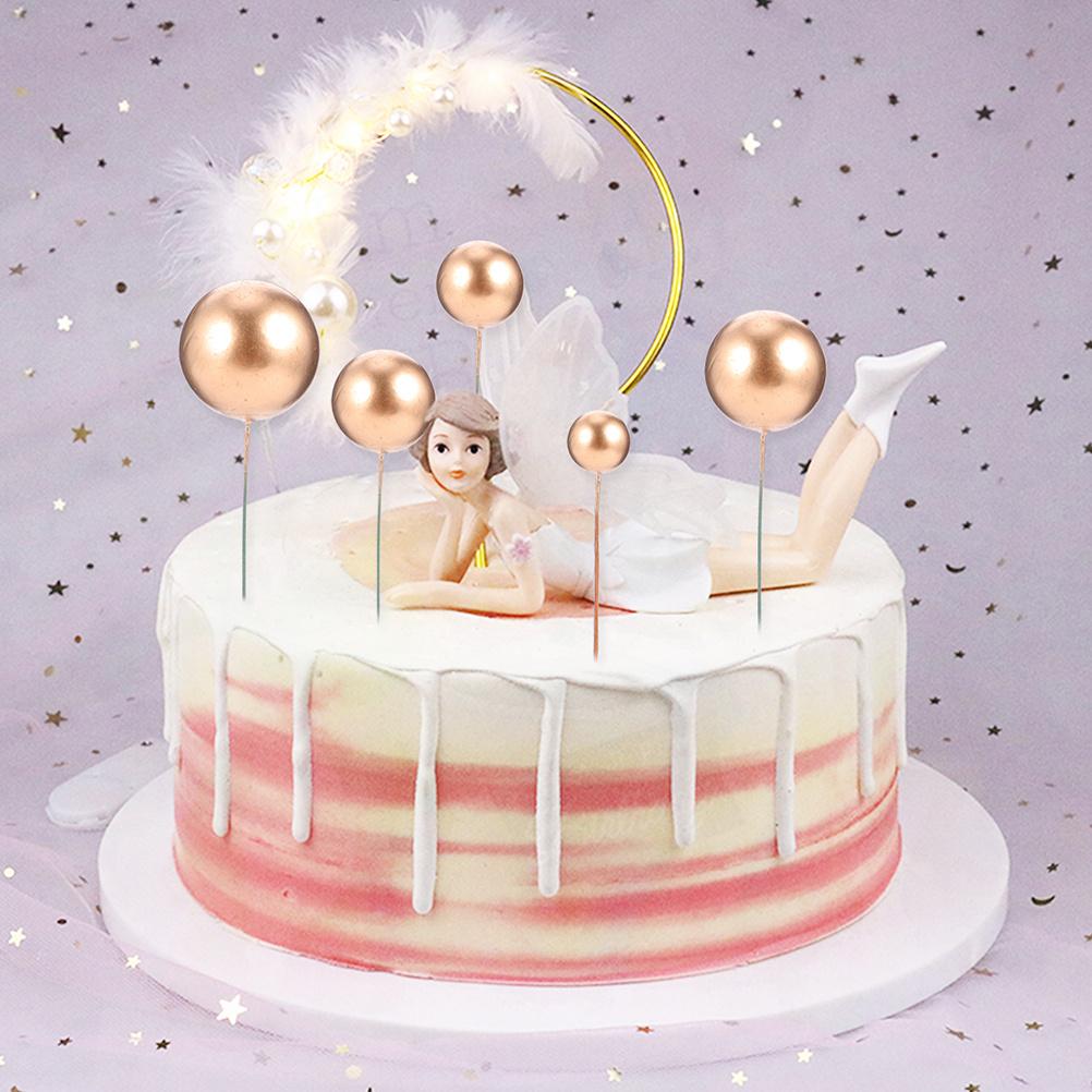 42 Stück Schaumkugel Dessert Topper Premium Kuchenstecker Keine Werkzeuge erforderlich Einfach zu verwenden für Geburtstag Weihnachten Hochzeit Feier