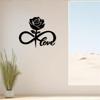 Black Rose Infinite Metal Wall Art Romantic Love Indoor Outdoor Home Decor Modern Gift