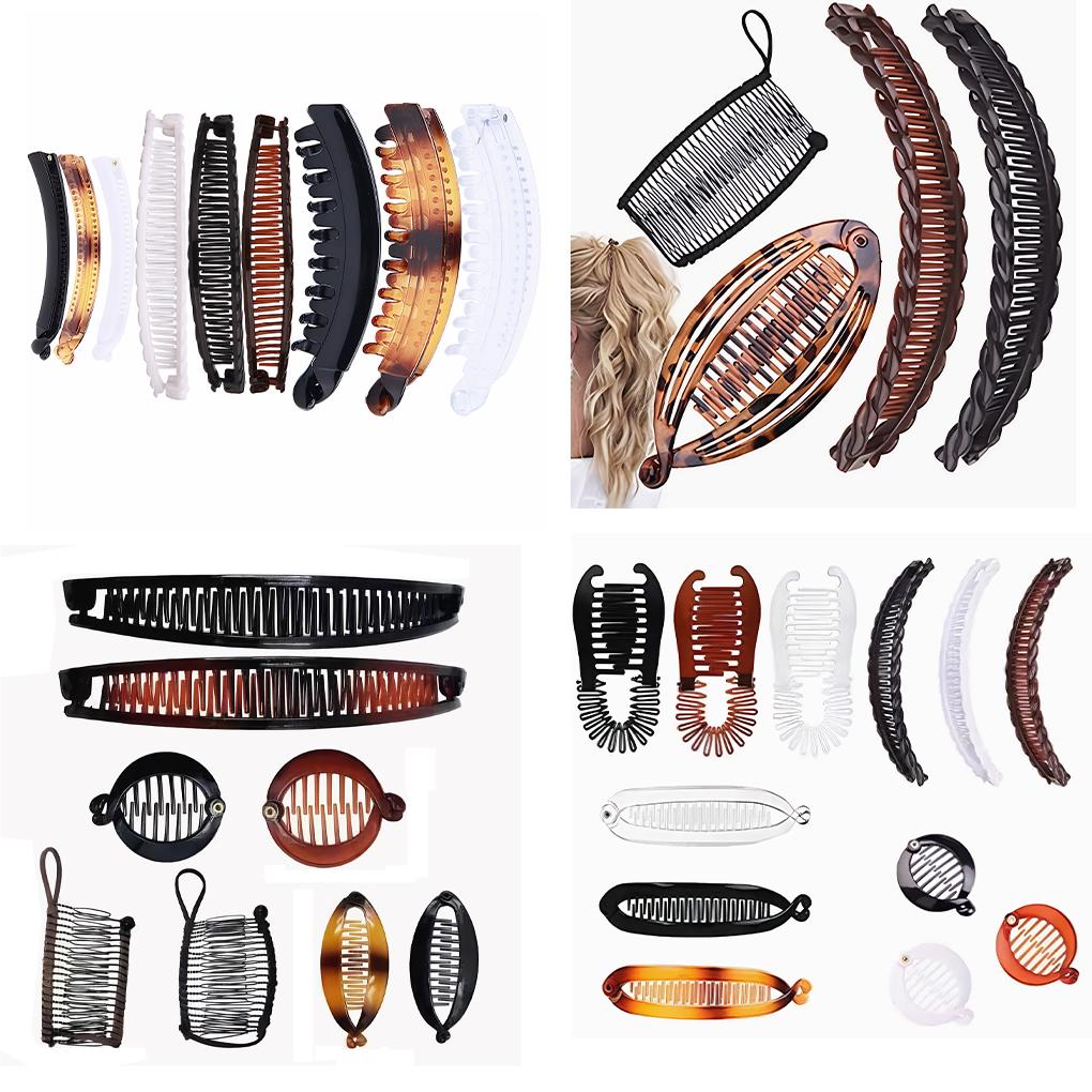 8-teilige Bananen-Haar-Kollektion, Krokodilklemmen und Zopfhalter, Lang, Einfach und Vielseitig. Geeignetes Haar, Und