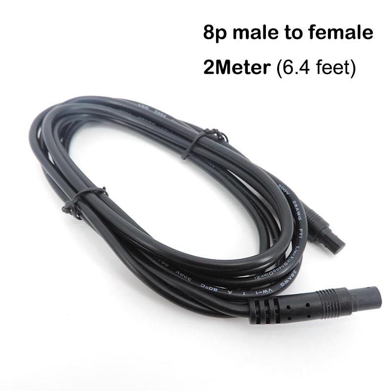 0.5m 1m 2m 8 pin core Male to Female Cord Car Rear View vehicle DVR Camera Reverse connector extend Cable cord HD Monitor Wire V