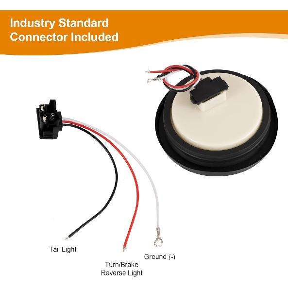 4Pcs 4" Round Led Trailer Lights Kit Red 12 LED Boat Marker Lights Brake Lights Stop Turn Side Utility Tail Lights Waterproof Hitch Light For Truck