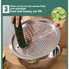 3PCS/1Set Multifunctional Vegetable Slicer Stainless Steel Blade Potato Carrot Grater Vegetable Washing Basin Drain Basket Kitch