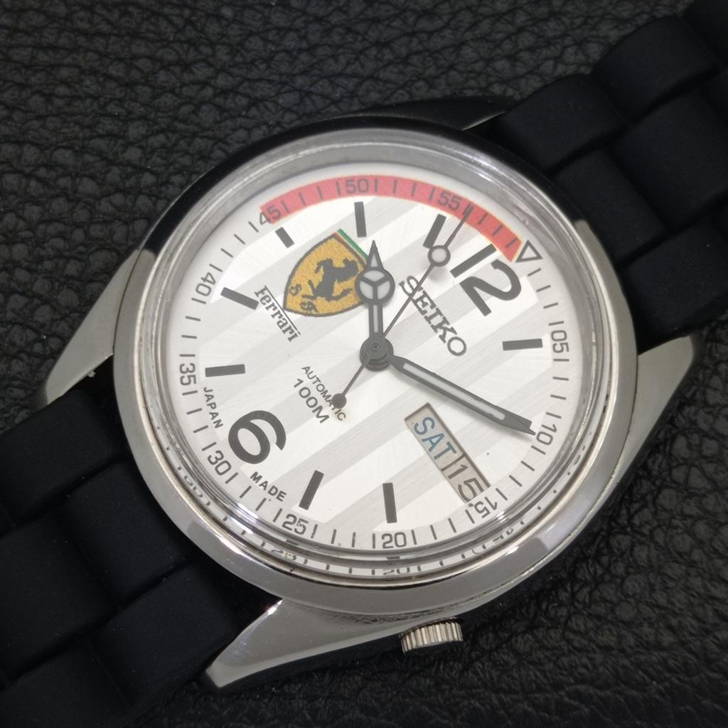 SEIKO VINTAGE AUTOMATIC 7009A JAPAN MENS FERRARI DIAL WATCH a700529-5