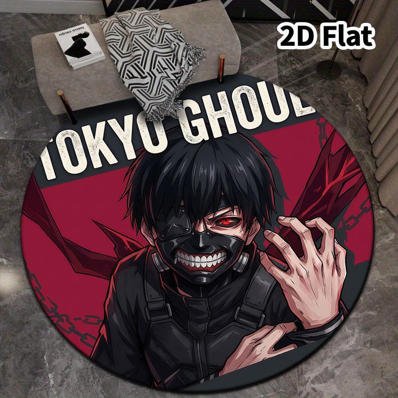 Tokyo Ghoul Round Area Rug Carpet Rug For Living Room Bedroom Sofa Playroom Decor Nonslip Floor Mat