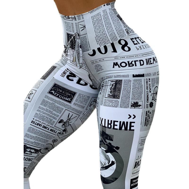 Digital Print High Waist Yoga Leggings - Slim Fit