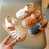 Summer New Style Girls' Woven Sandals, Soft Sole Breathable Princess Shoes for Baby Girls, Little Girls' Foreign Trade Beach Shoes