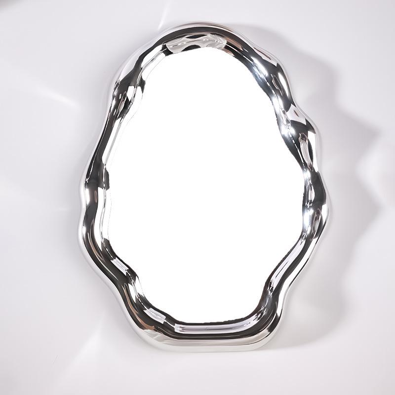 Irregular Shape Electroplated Cloud Makeup Mirror for Tabletop, Wall-Mount, or Dorm Rooms