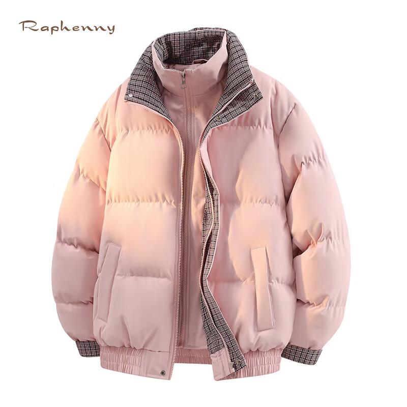 Raphenny Men s Faux Two-Piece Plaid Warm Cotton Jacket 3XL