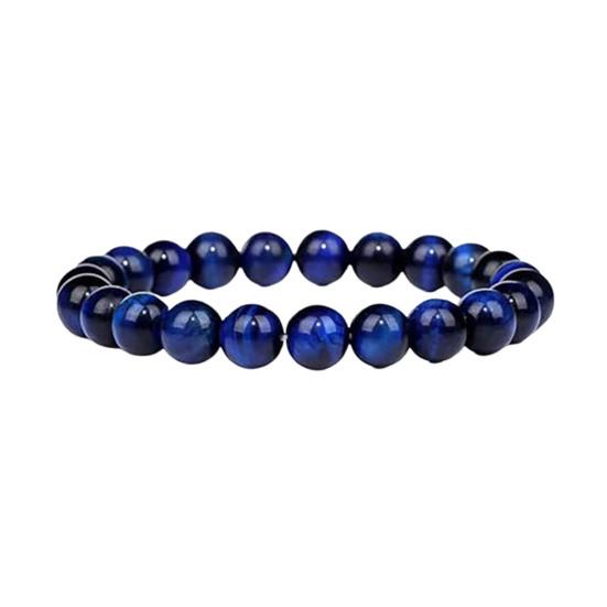 Unisex náramek hladký achát s elastickou šňůrkou Vícebarevné léčivé šperky z lávového kamene