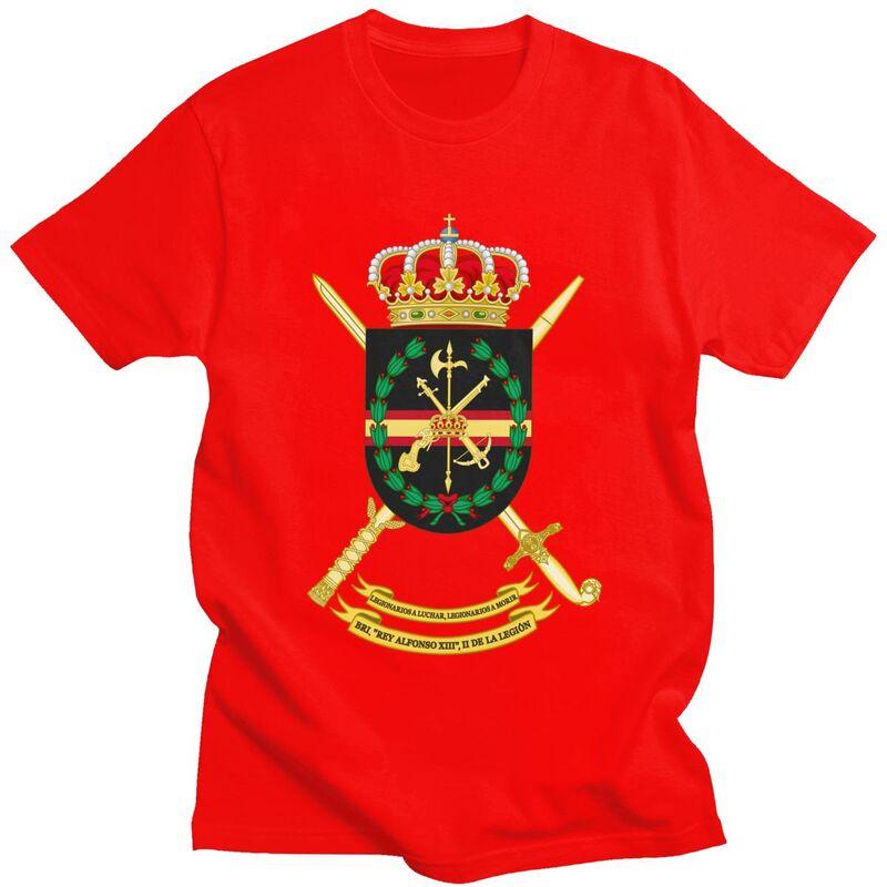 

Индивидуальная футболка Legionario для мужчин, с короткими рукавами, повседневная, с гербом Испании, приталенная, из чистого хлопка, футболка, подарок S