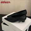 Fashion 2025 New Fashion Shallow Ladies Low Heel Pumps Shoes Luxury Female Pointed Toe Footwear Slip On Women Heeled Shoes