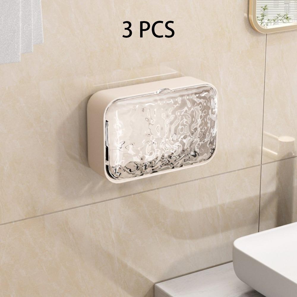 

3 Pcs Water Ripple Design Soap Box Glacier Pattern Storage Rack Elegant Soap Holder Toilet Style 2