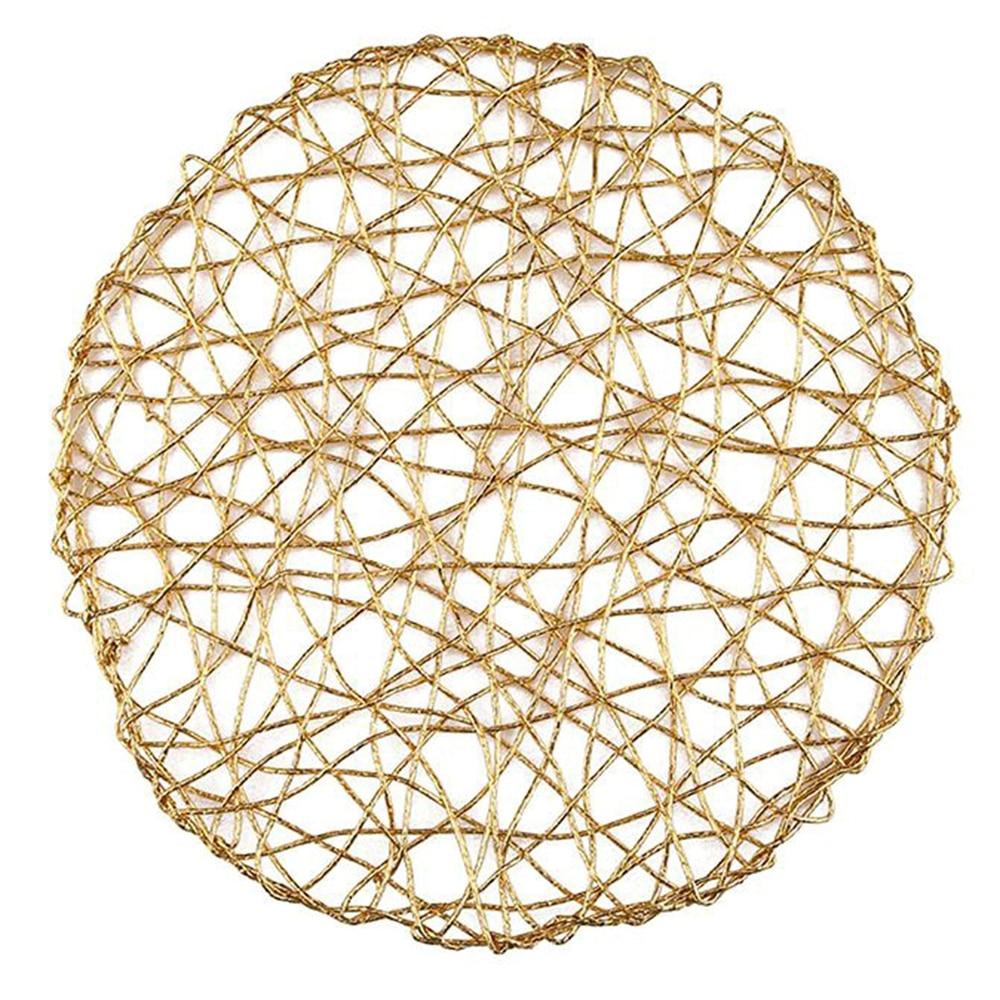 Placemat Dinnerware Cup Coaster round Gold Silver Table Decoration