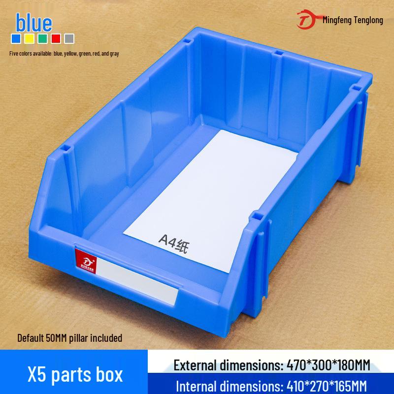 Angled Entry Heavy-Duty Plastic Storage and Organizer Box for Components and Hardware