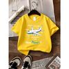 European Sizes Boys' T-shirt Airplane with Magic And Air Flow, Ideal for Outdoor Activities, Soft Knitted Top, Comfortable And Breathable