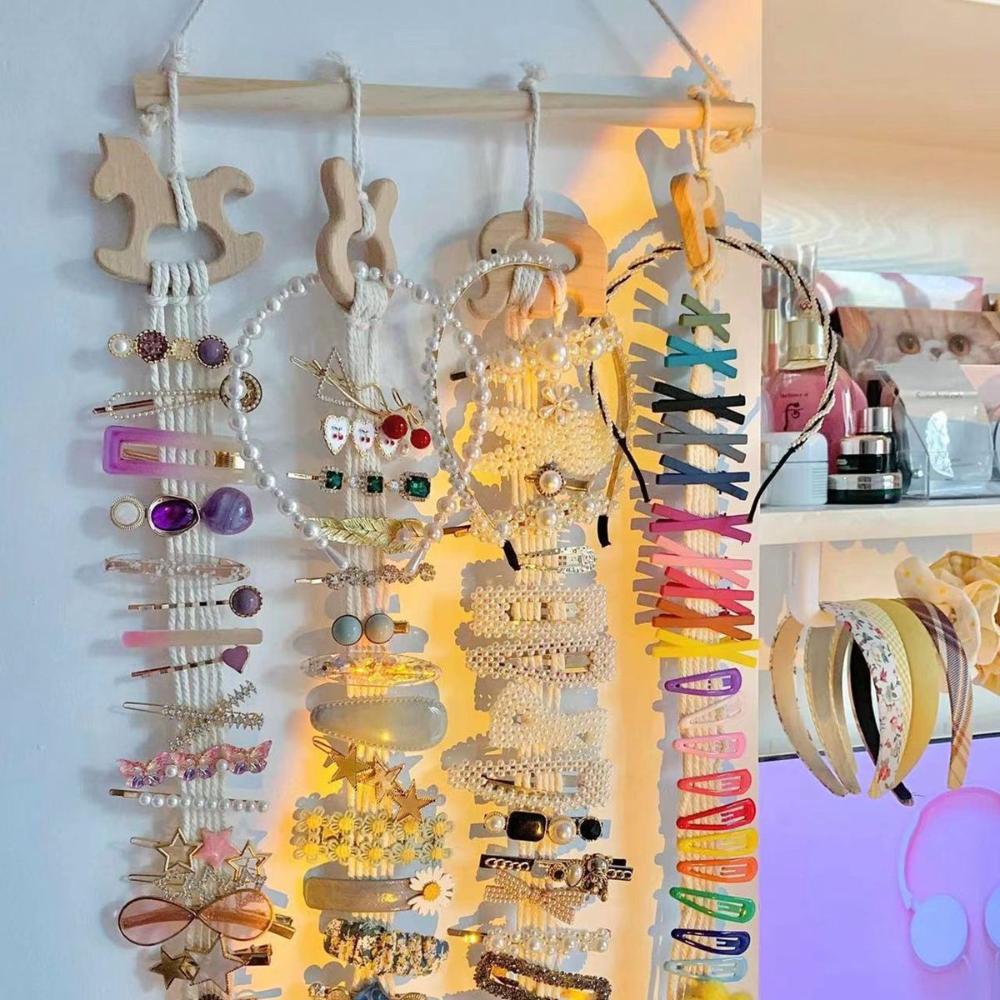 Sturdy Wooden Hair Clips Storage Holder Hairpin Organizer Hair Bow Holder Hair Clips Hanger