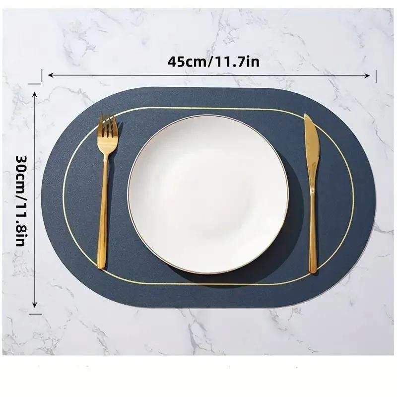 1pc PU Placemats Dining Table Waterproof Heat-Resistant Non-Slip Table Mat Nordic Style Cup Mat Washable for Dining