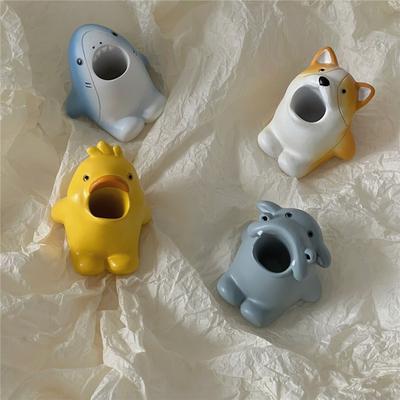 Cartoon Animal Toothbrush Holder Bathroom Brush Holder Pen Holder Container Organizer Lovely Shark Model Toothbrush Cover Decor