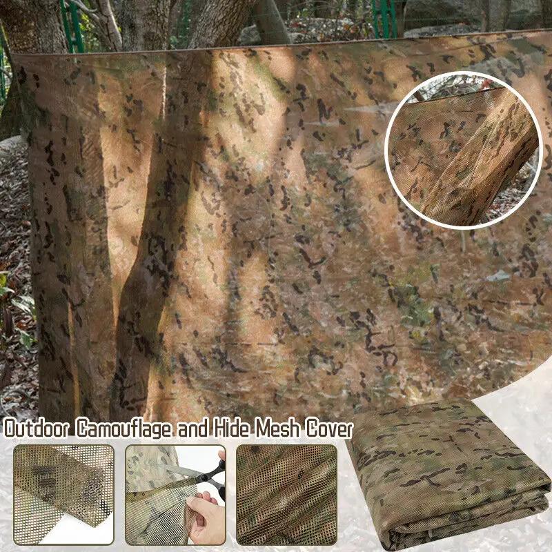 Siatka kamuflażowa ukrywająca Outdoor Camping Siatka przeciwsłoneczna Pokrowiec na samochód Siatka tkaninowa Pokrowiec kamuflażowy Ukryj Materiały siatkowe do polowania Nowy