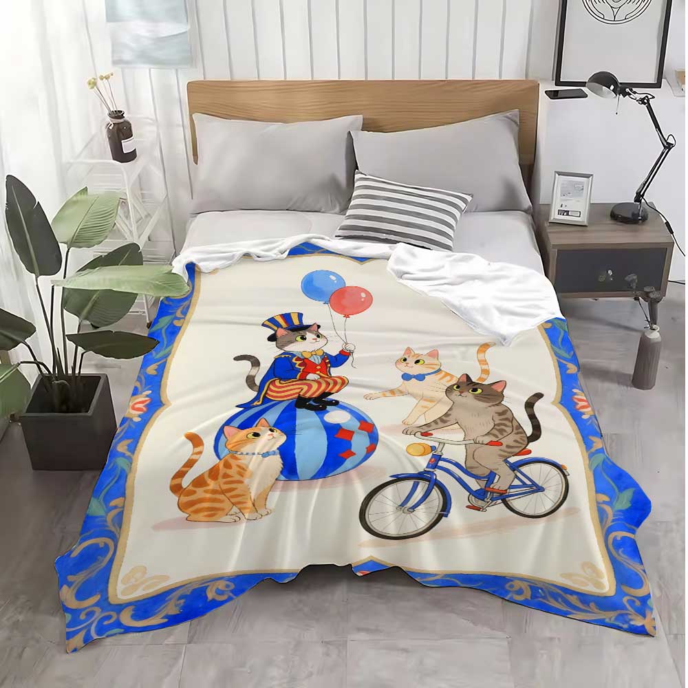 Kawaii Kitty Couch Throw Blanket Nordic Warm Winter Blankets for Bed Bedroom Decoration Bedspread the Sofa Home Decorative Knee