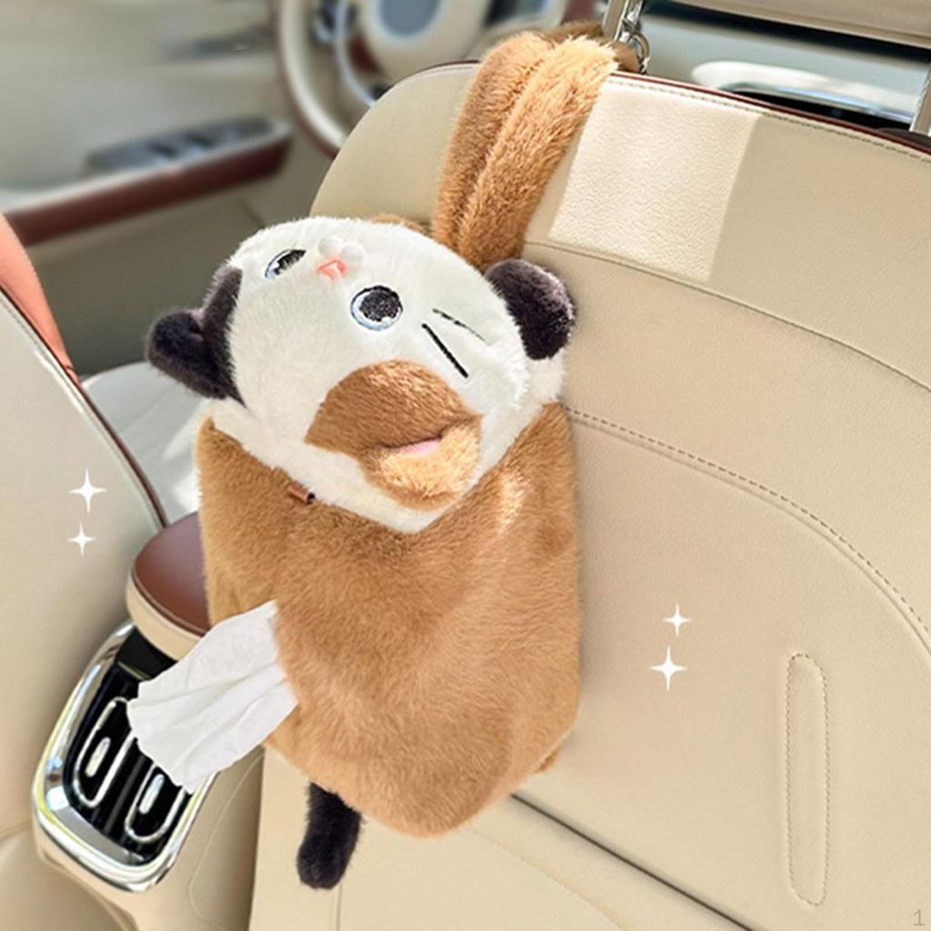 Cat Car Tissue Holder Auto Accessories, Creative, Universal, Cute Soft Decoration Cartoon Box