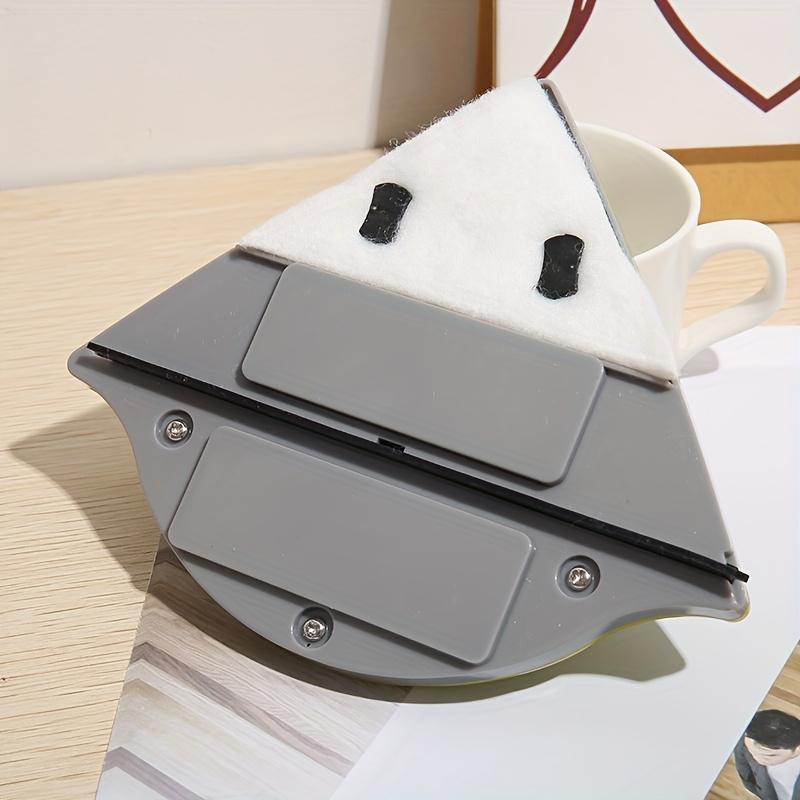 1 Stück Doppelseitiger Magnetischer Glasreiniger mit Ergonomischem Griff, Dreieckiger Multifunktionaler Fensterwischer für Badezimmer, Schlafzimmer, Wohnzimmer/Außenbereich