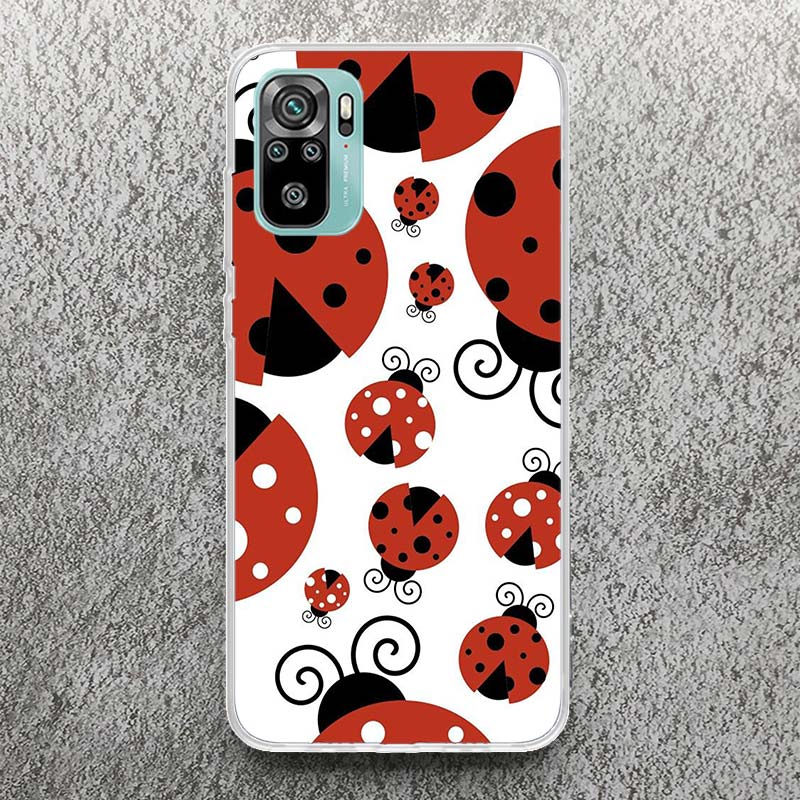 Insect Seven-Star ladybug Print Soft Case for Xiaomi Redmi Note 14 13 12S 11S Phone Shell 10 Pro Plus 11E 11T 12 11 10S 5G Cover