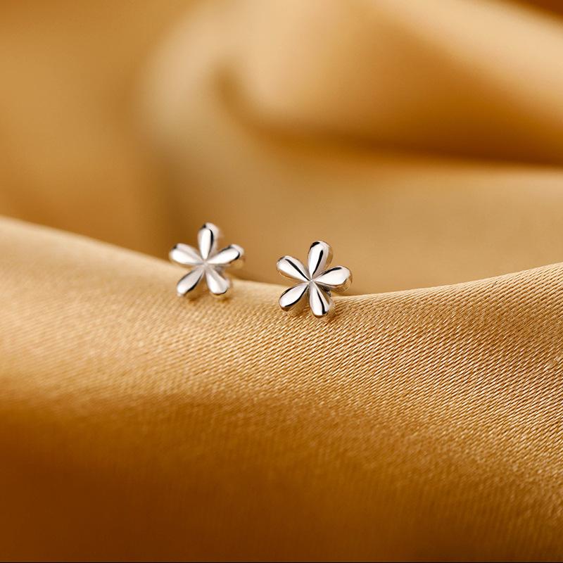Women's Small Flower Stud Earrings - S925 Silver Needle, Unique Design