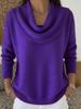 2025 Foreign Trade Women's Clothing Independent Station Express Autumn and Winter New Solid Color Long Sleeve Top Sweater