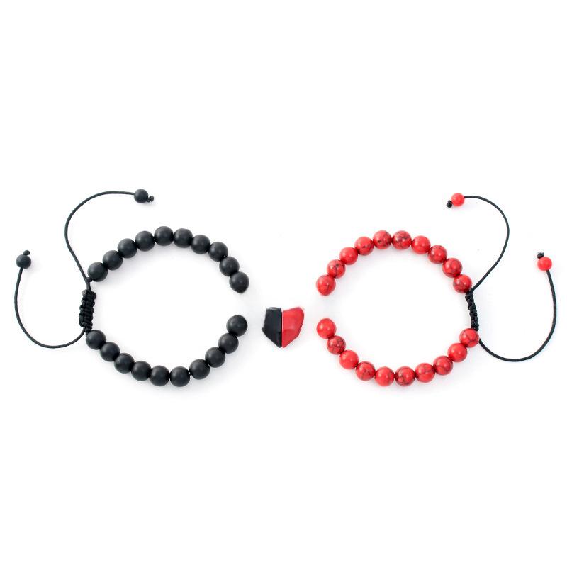 Europese en Amerikaanse Witte Turquoise Koppelarmbanden - Magnetische Liefdeskralen voor Mannen en Vrouwen