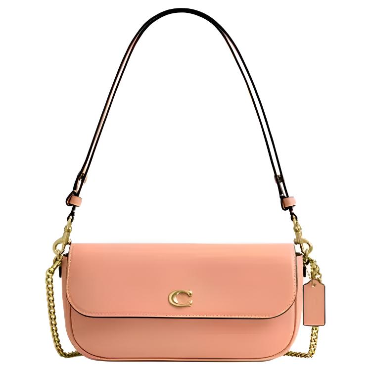 Coach Brook 25 Crossbody Shoulder Bag Women Bags Gold Brass Peach CAN90-B4E1 Basic Set (Bag+Dust Bag)