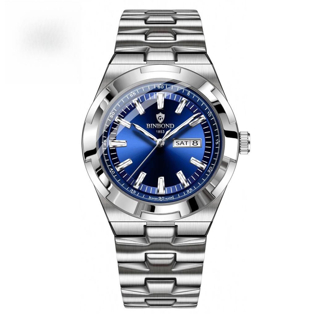 New Luxury Quartz Man Wristwatch Sport Men Watches Waterproof Luminous Date Week Stainless Steel Men's Watch Male Reloj