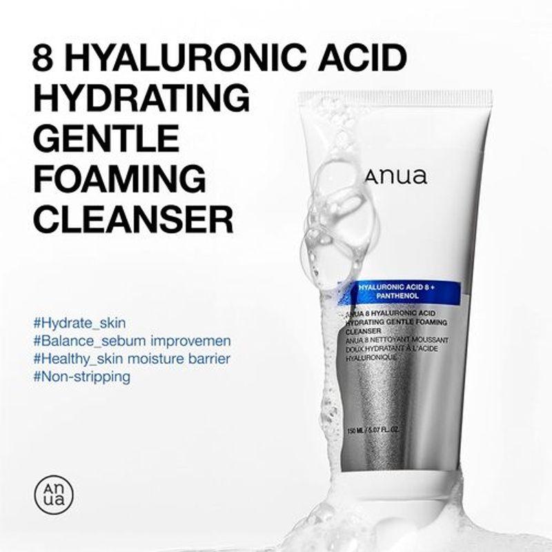 Anua 8 Nettoyant moussant doux hydratant à l'acide hyaluronique 150 ml