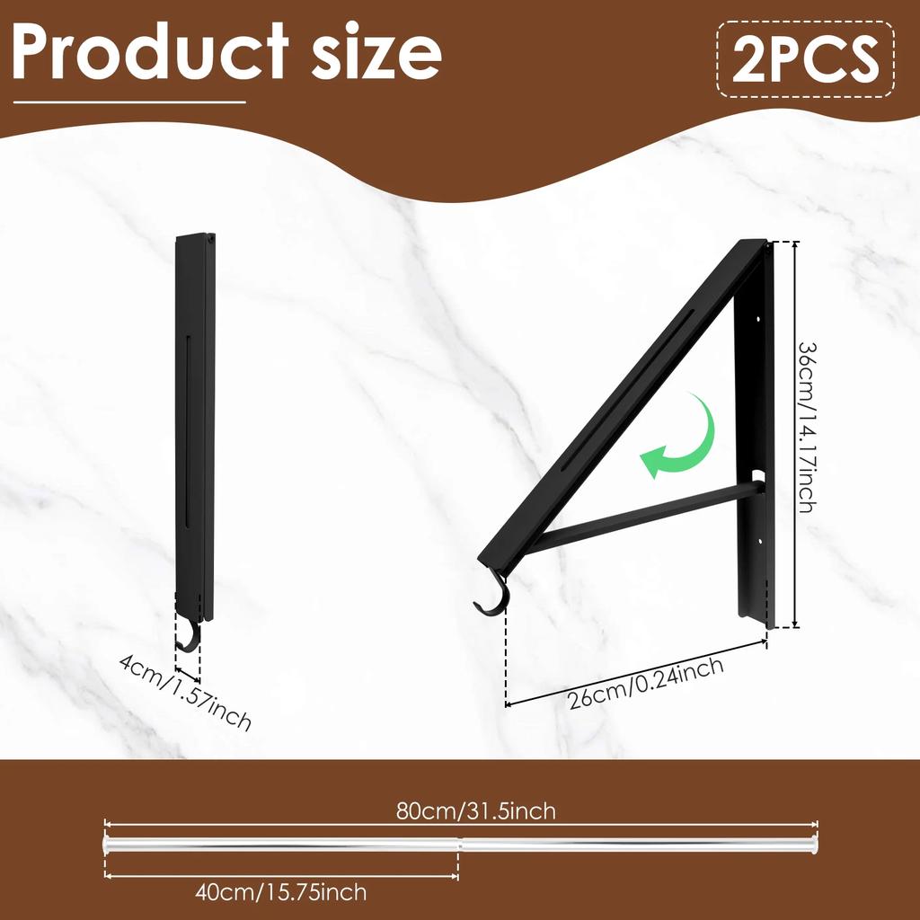 Stainless Steels Space Saving Foldable Clothes Hanger For Home Bedroom Laundry Room Wall Wall-Mounted Clothes Drying Rack