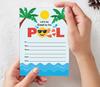 Inkdotpot Pack Of 30 Pool Party Invitations, Birthday Party Invites With Envelopes, Kids/Adult Pool Party Fill-In Style 5 X 7 Inches