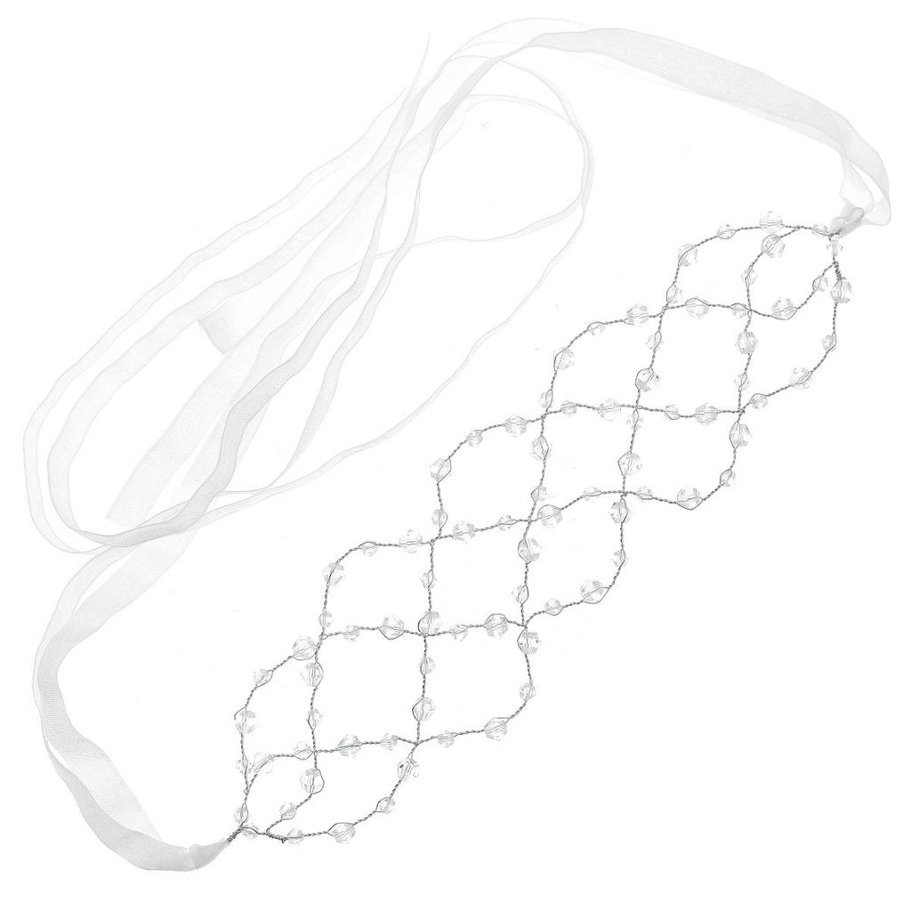 New Retro Crystal Headband, Fashionable and Versatile Bridal Headwear, Hand-beaded Mesh Crystal Wide Headband for Women