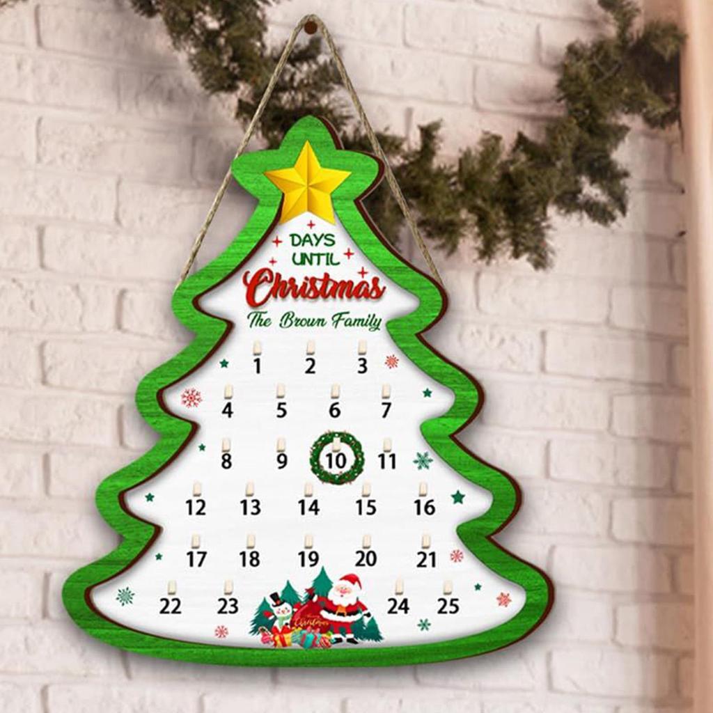 Christmas Countdown Calendar Christmas Calendar Advent 2025 Wooden Sign Home Decor Countdown Calendar Wooden Wall Decor