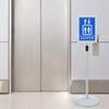 Podium Poster Stand Silver 33 X 33 X 123 Cm PVC and Steel