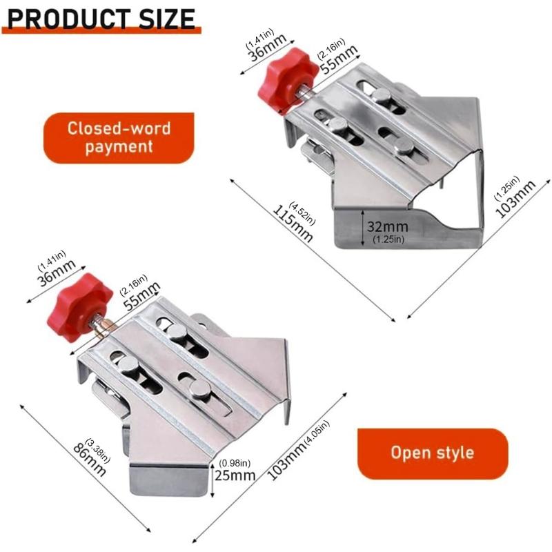 Stainless Steel 90 Degree Right Angle Clamp For Woodworking Welding And DIY Projects With Adjustable Rotating Jaw