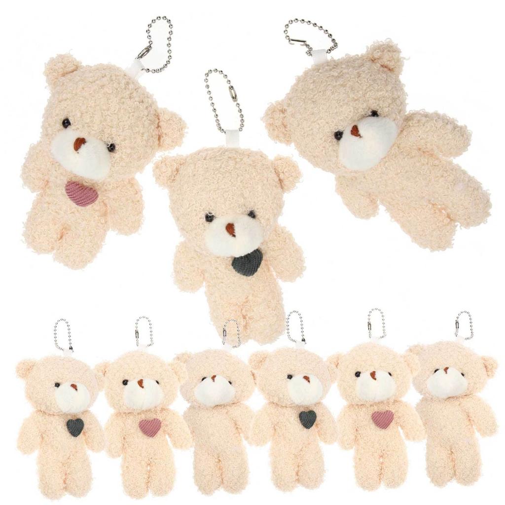 Toddmomy 12-teilige Teddybären-Puppen, Stoffbären, Mini-Bären, Tieranhänger-Schlüsselanhänger, Mini-Plüschtiere, sperrig, Valentinstagsgeschenk