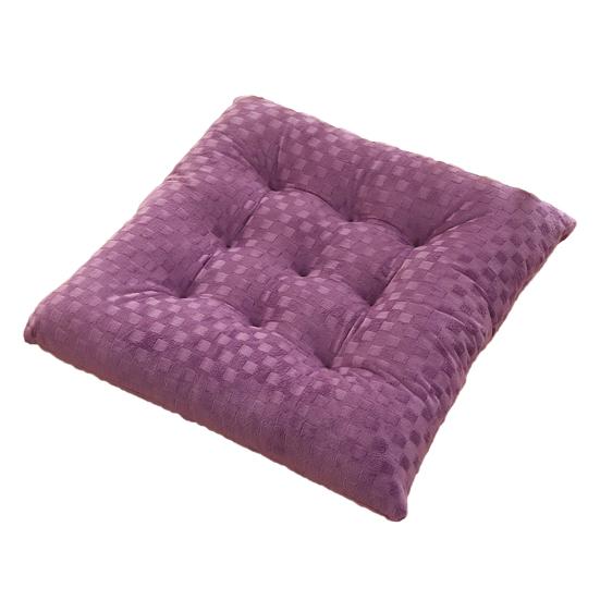 Seat Pad Anti-Slip Strap Design Soft Texture Plush High Elasticity Protective Washable Thickened Student Square Chair Cushion for Home