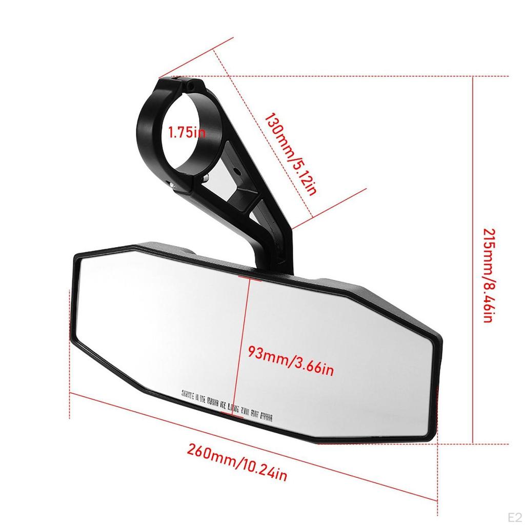 UTV Center Mirror Convex Rearview Lightweight Easy Installation Replacement for 1000 XP