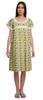 Moomaya Printed Short Sleeve Knee Length Nightdress Round Neck Sleepwear