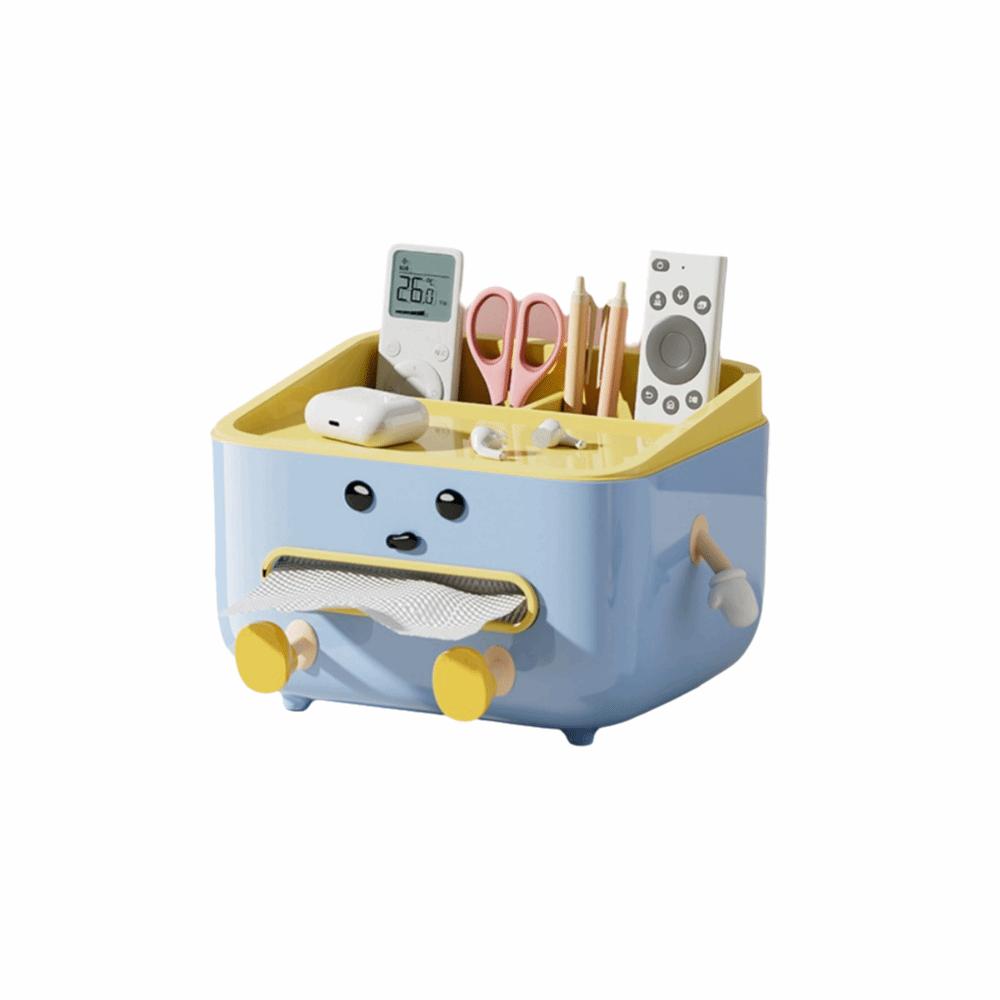 with Lid Tissue Box Dustproof Tissue Dispenser Organizer Box Paper Towel Box Bedroom S-Blue sit