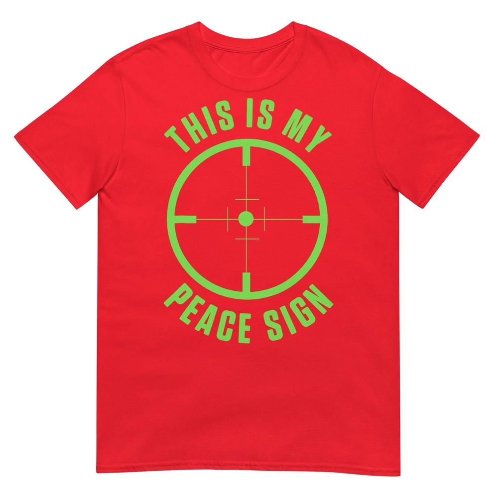This Is My Peace Sign Crosshair Hunting Hunter Gun Scope TShirt S