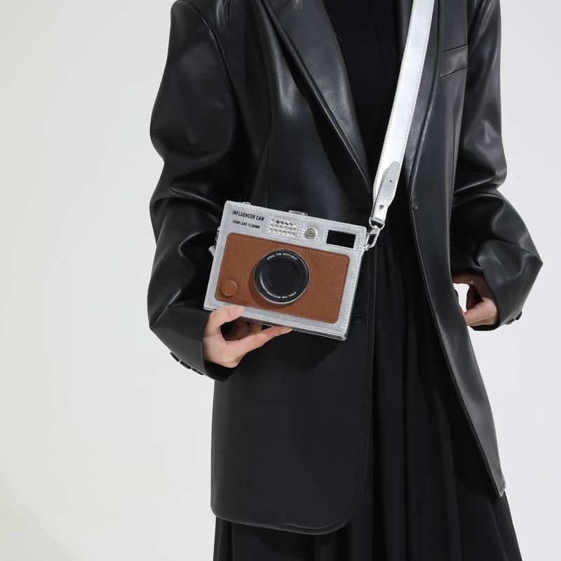 Bags Retro Stereo Camera Bag Women's Ins Fashionable Crossbody Box All-matching Street Small Square
