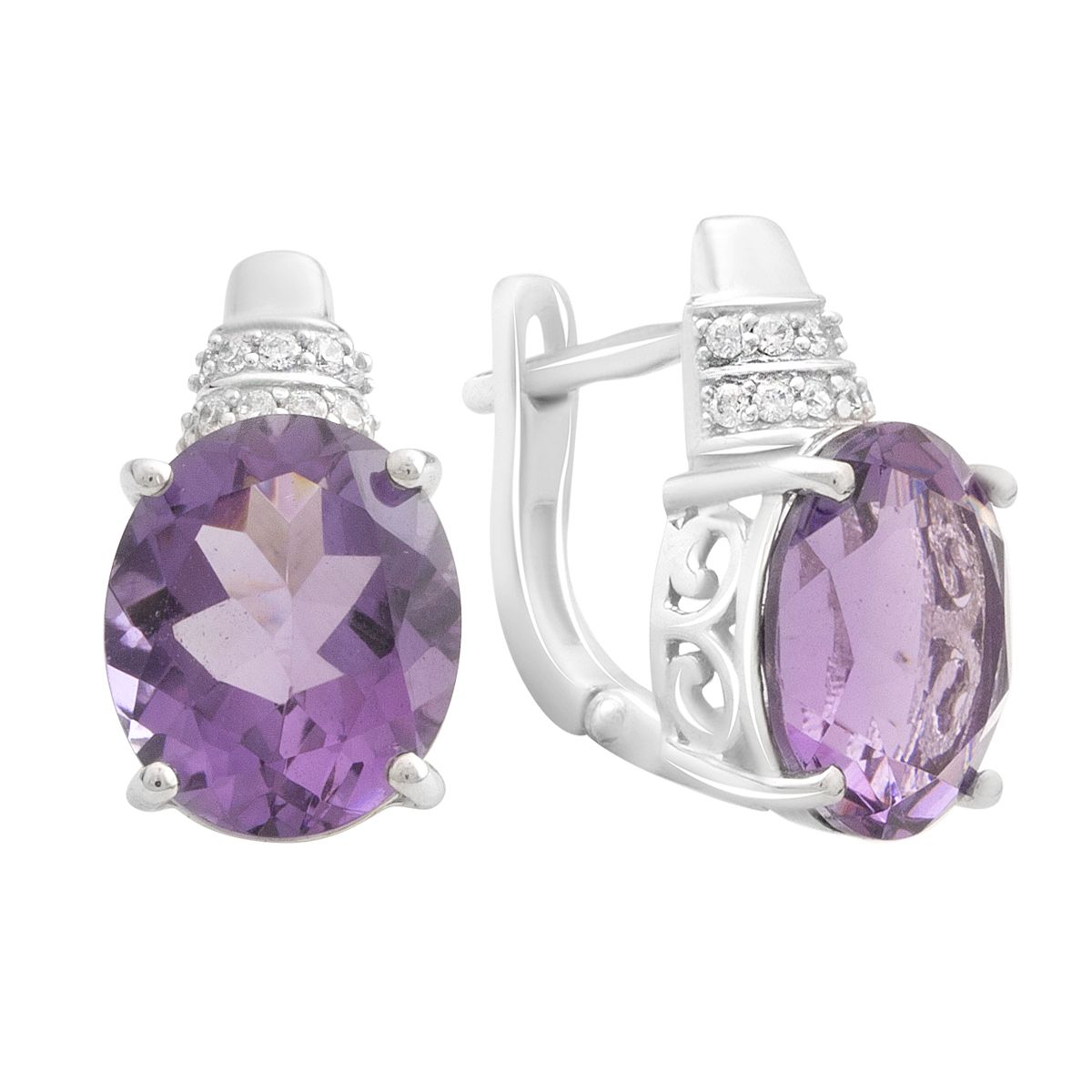 

Silver earrings with natural amethyst 8.705ct (2189305) аметист