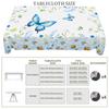 1 Piece Of Round And Rectangular Tablecloth With Daisy And Butterfly Print Pattern, Various Sizes, Spring And Summer Floral Design, Tablecloth For Kit