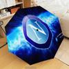 Electric Blue Napoli Logo Automatic Folding Umbrella - 8-Rib Travel Umbrella with Auto Open/Close & Portable Gifts for Holidays or Birthdays