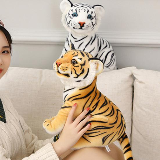 Plush Toy Rich Facial Complexion Elastic Texture Bright Color Tiger Cuddle Baby Plush Toy for Children